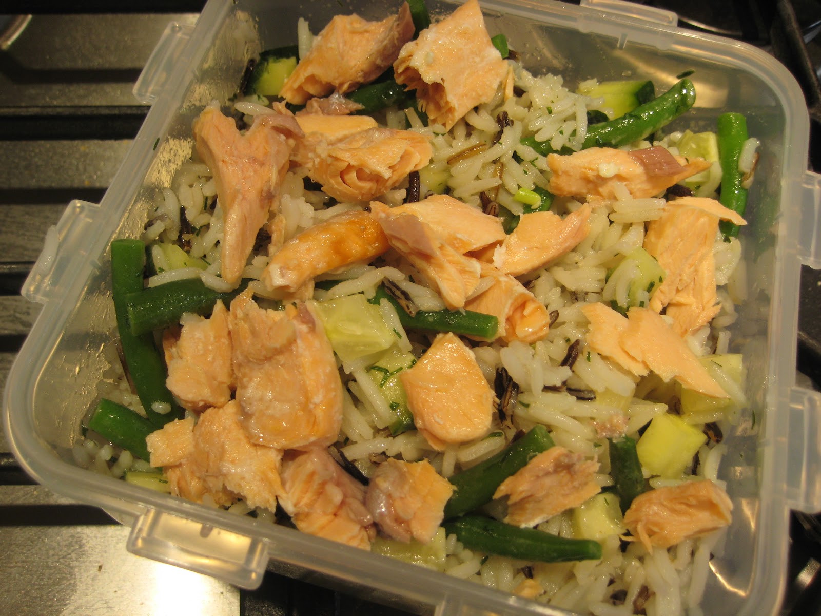 Lemon and Cheese Salmon and Wild Rice Salad