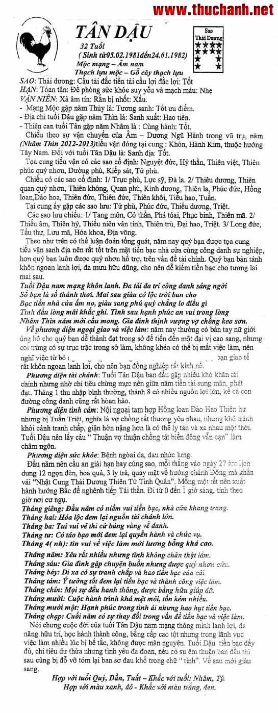 Tu Vi Tron Doi Tuoi Tan Dau Nam Mang 2012