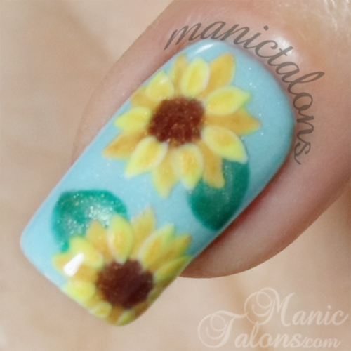 Sunflower Manicure with Couture Gel Polish