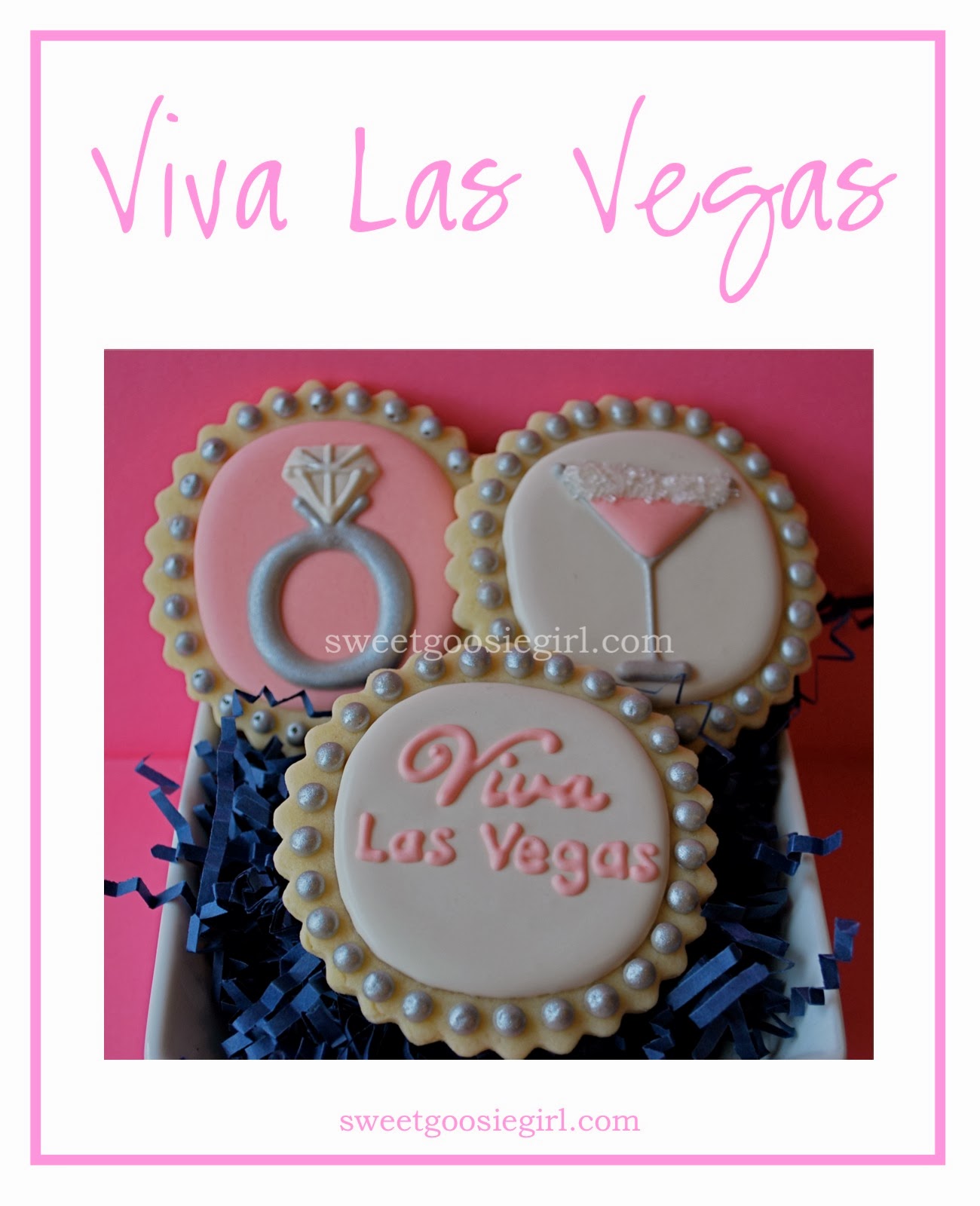 Sweet Goosie Girl Bridal Shower Las Vegas Themed Cookies