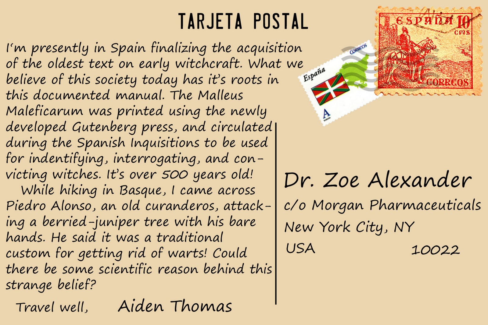 Grafxkat Off to Spain for Week 2 of Postcard Challege