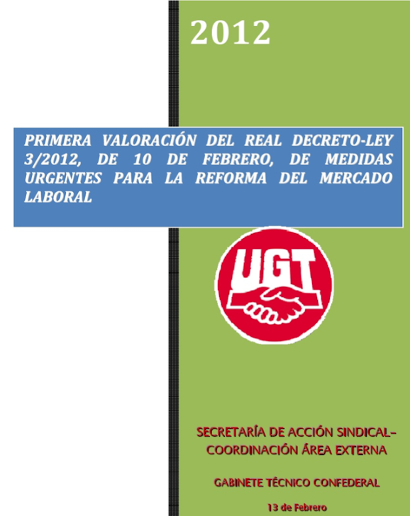 Primera valoración del Real Decreto-Ley 3/2012, de 10 febrero, de medidas urgentes