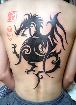 Dragon Tattoo Design on Back, Tattoo on Back