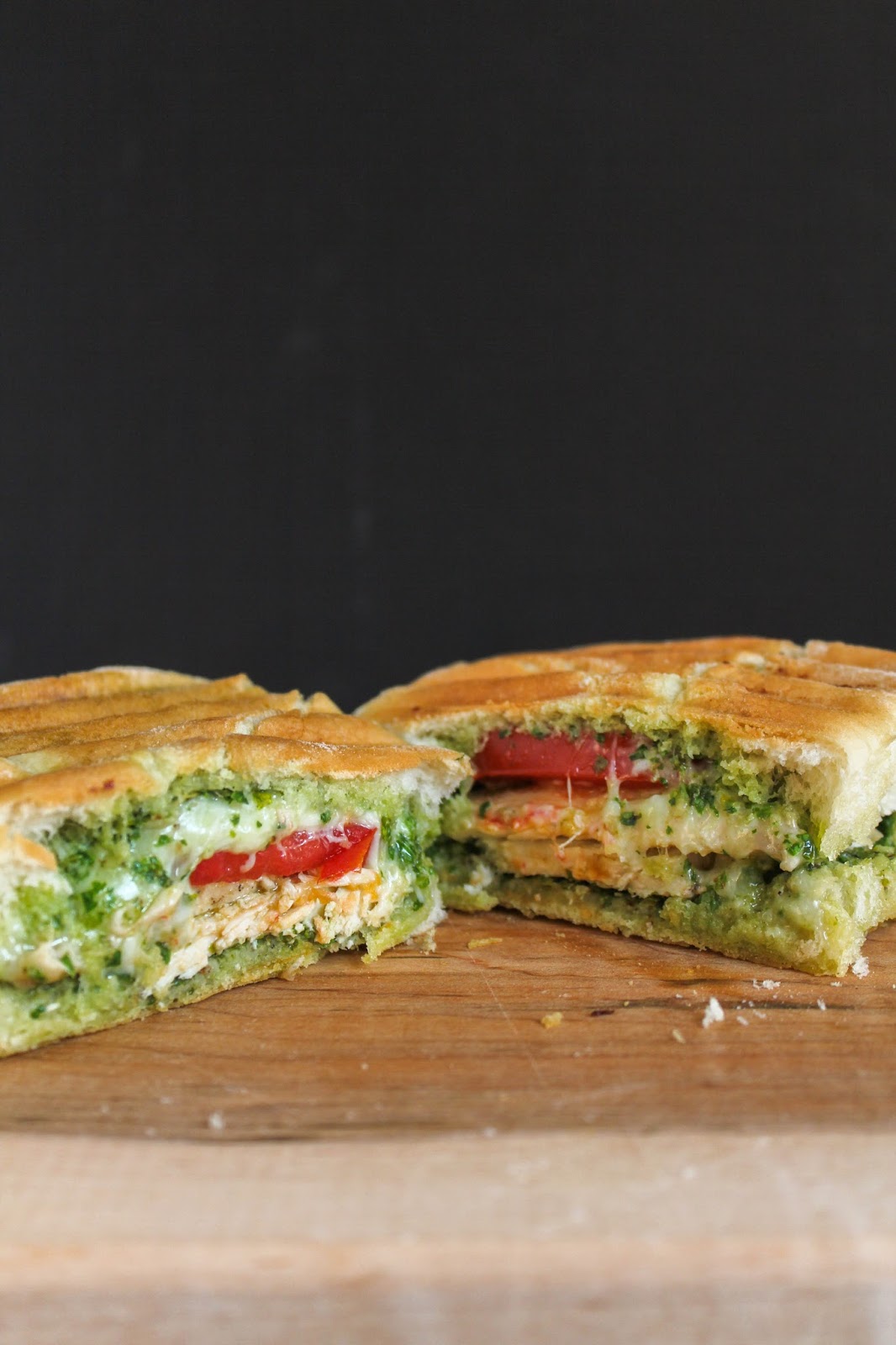 Grilled Chicken & Kale Walnut Pesto Panini