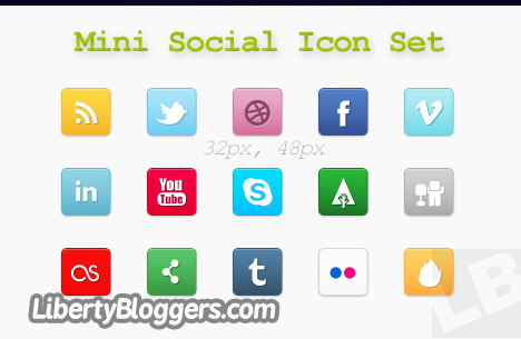 Mini Social Icon Set Mini Social Icon Set