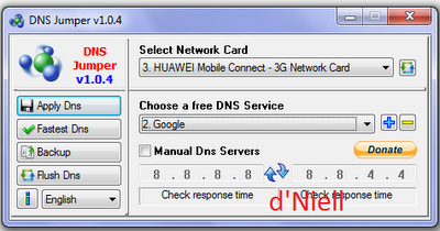 Pada opsi Select Network Card, pilih peralatan card atau modem anda Pada opsi Select Network Card, pilih peralatan card atau modem anda