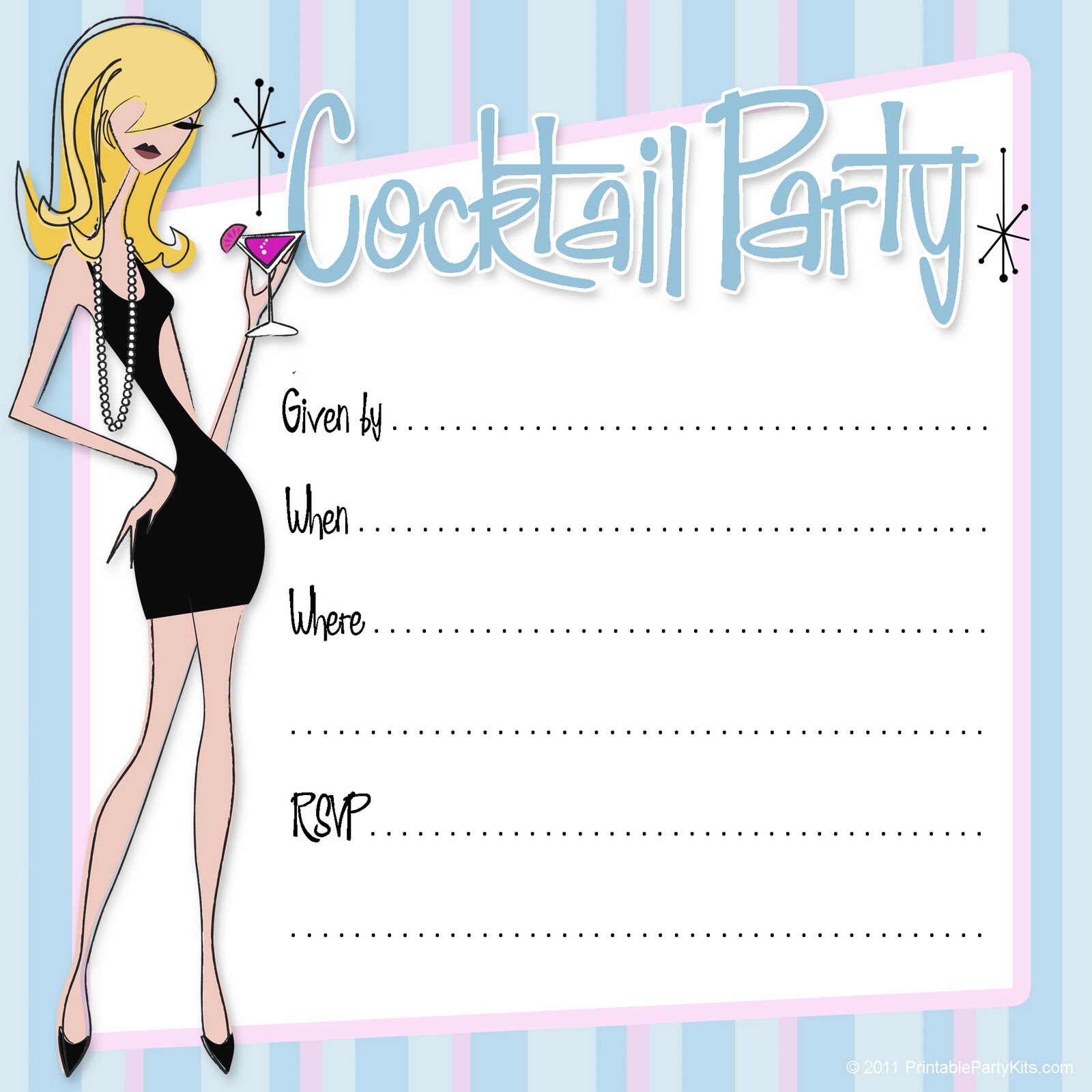 Free Printable Party Invitations Printable Invites For Cocktail Receptions And Parties Free Cocktail Invitation Templates