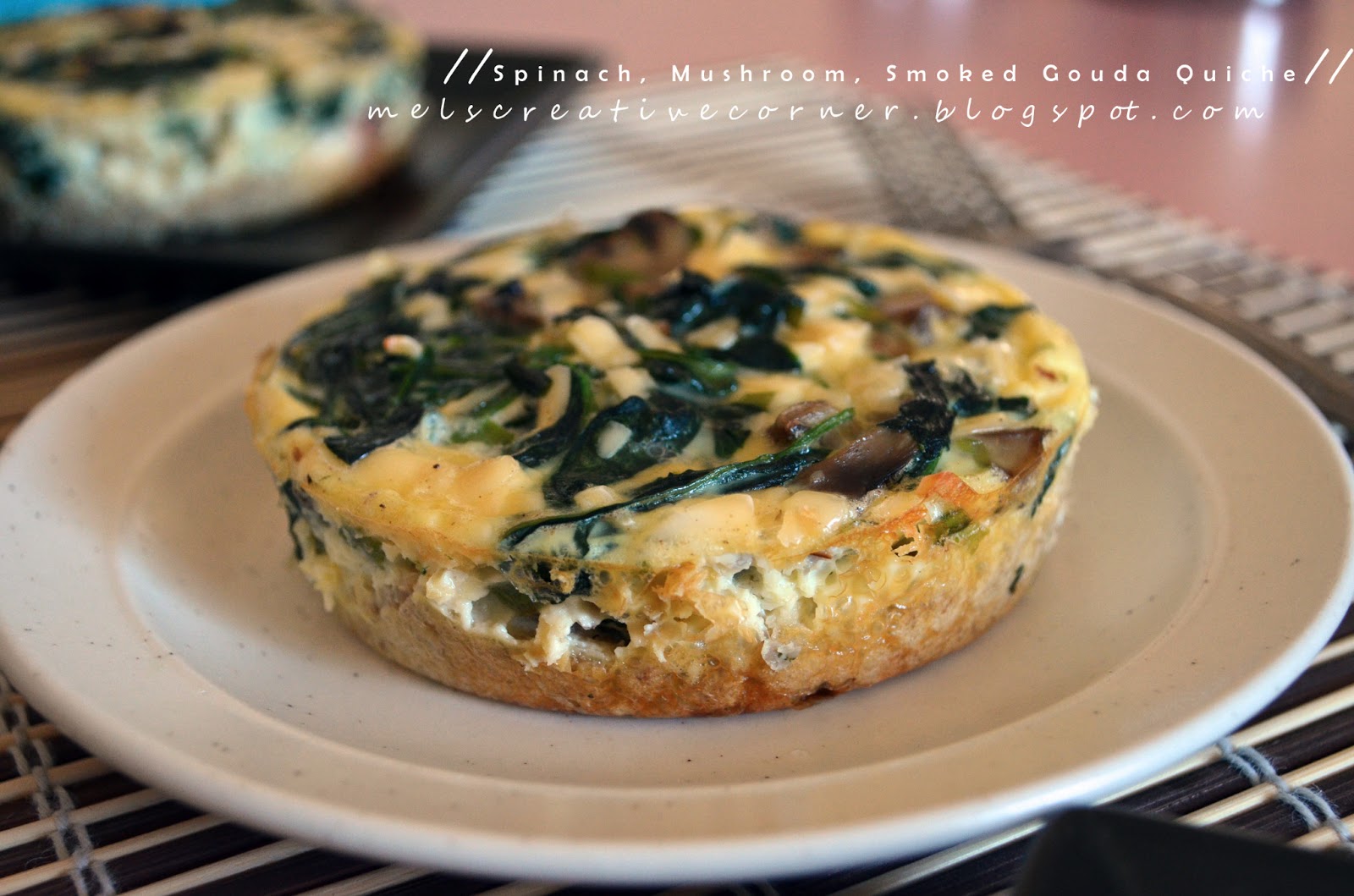 Spinach, Mushroom, and Smoked Gouda Quiche!