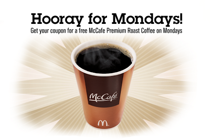 free cup of McCafe Premium Roast Coffee with no purchase requirement