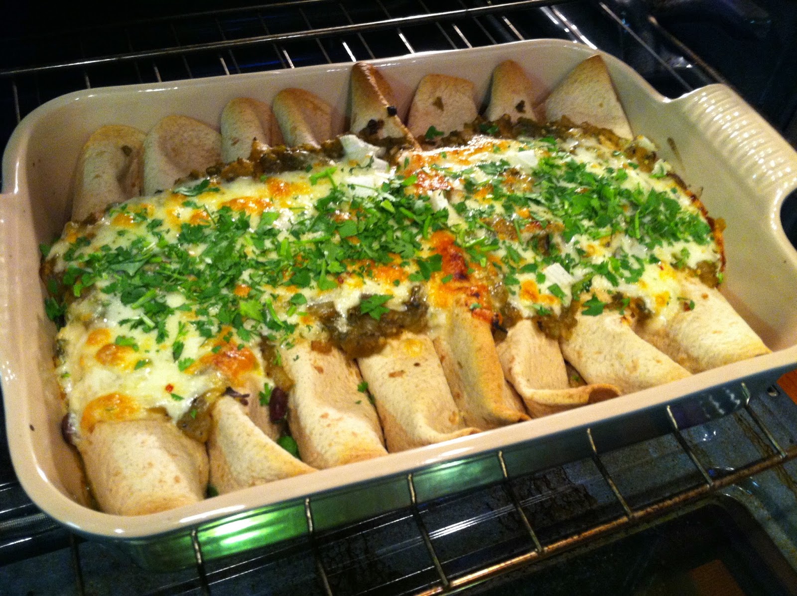 KatieKate's Kitchen Chicken & Black Bean Enchiladas with Roasted