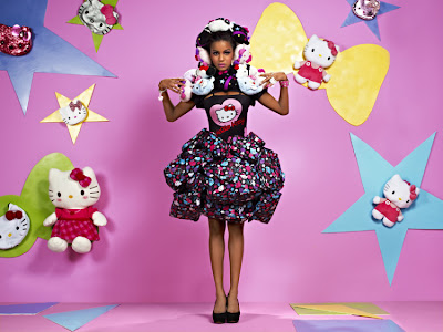 Hello Kitty themed couture gown dress on America's Next Top Model