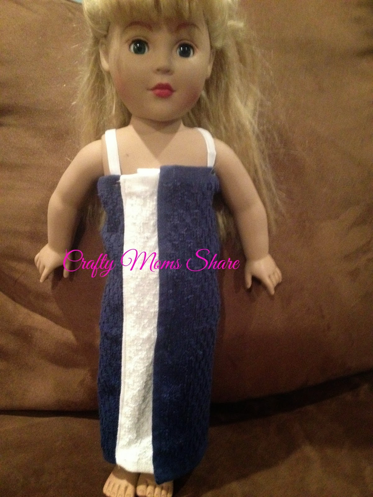 Crafty Moms Share Easy Spa Wrap for Dolls from a Washcloth