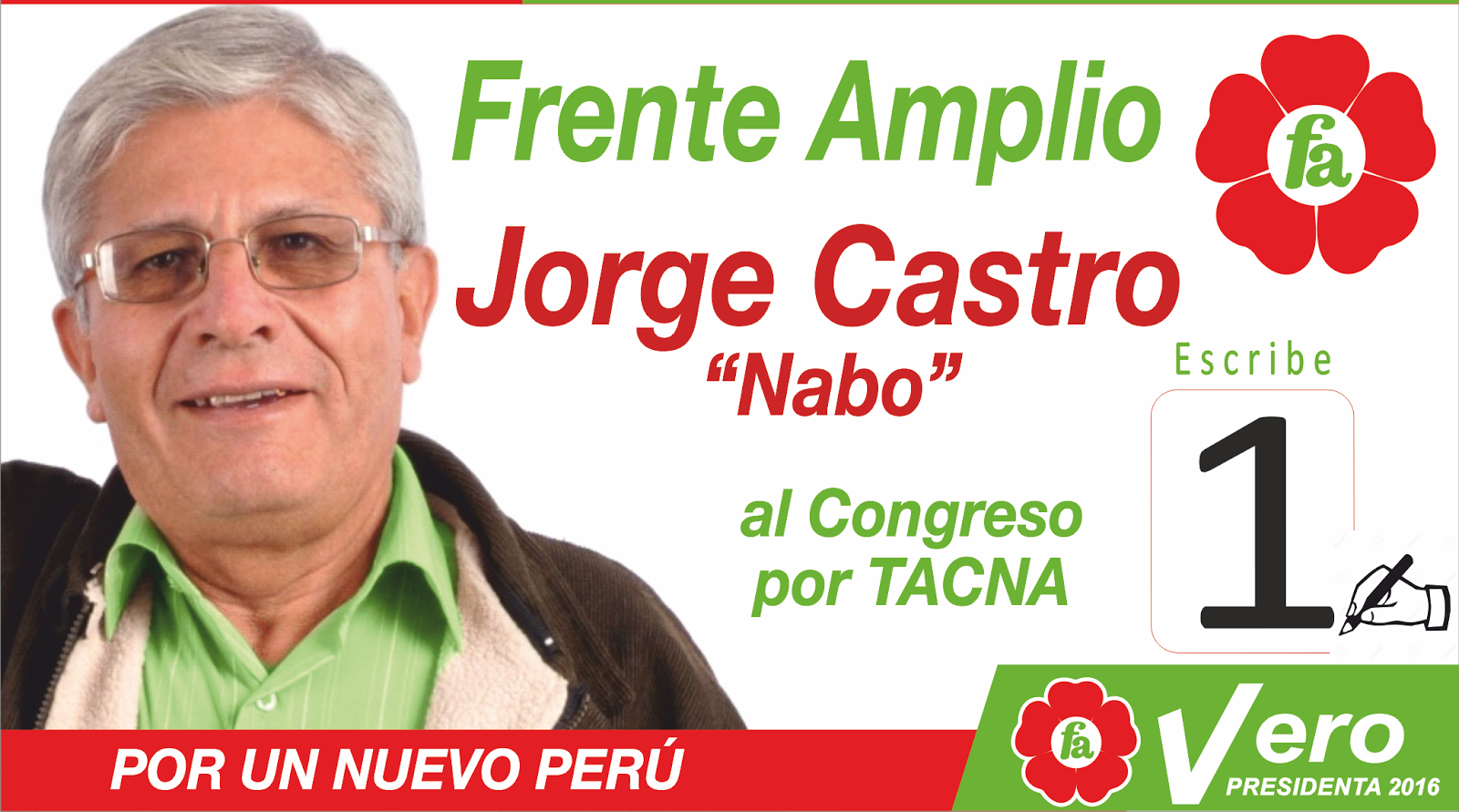 Jorge Castro al Congreso por el Frente Amplio, con el número 1