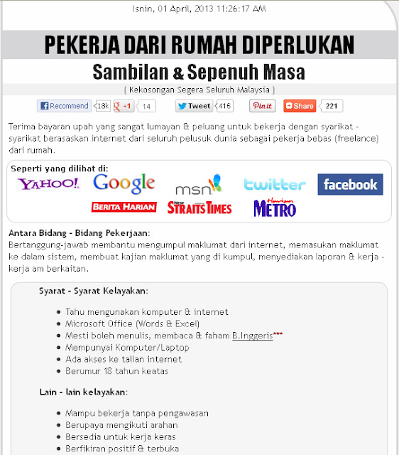 Buat duit dengan Jobdirumah Buat duit dengan Jobdirumah