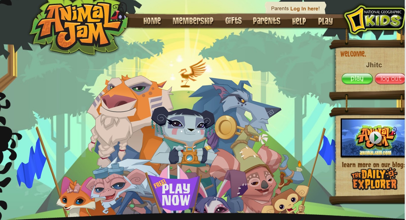 Hey people, now when you log on to animal jam. You will see this thing