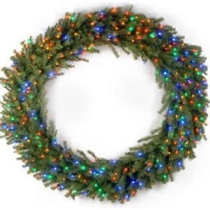 60" Norwood Fir Wreath; 300 Concave Multi 4-Color LED Lights-UL