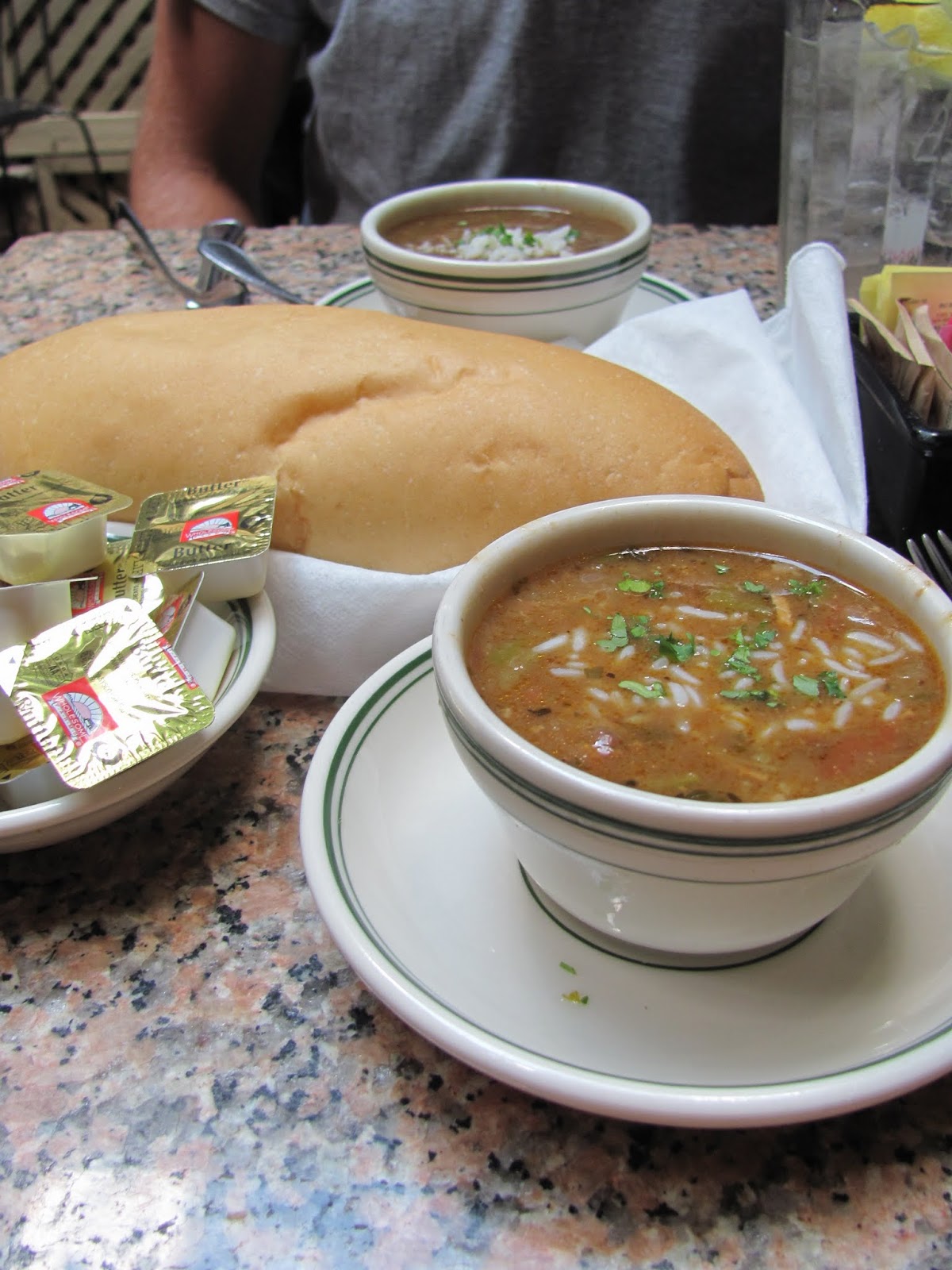 Seafood Okra and Chicken Andouille Gumbo Pictured at a restaurant in New Orleans, LA