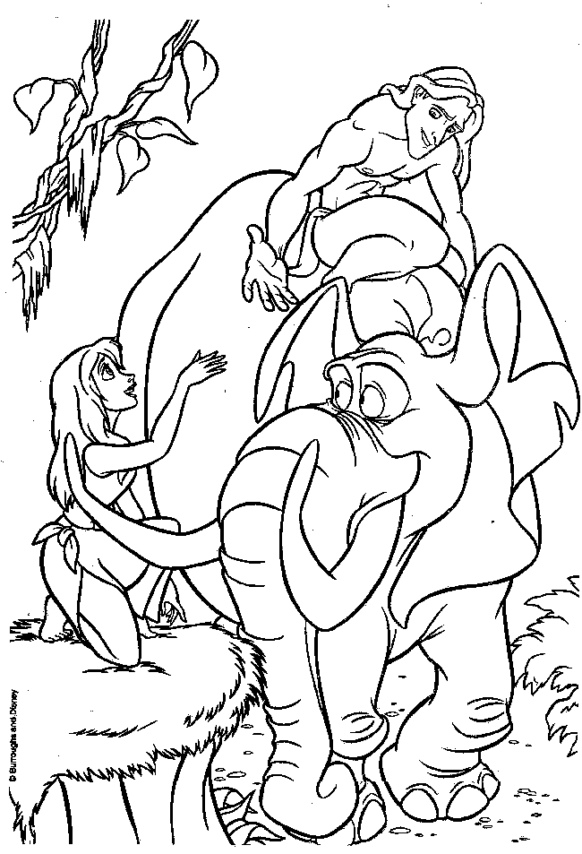 George Of The Jungle Coloring Pages : Tarzan and Ursula