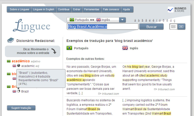Linguee: Dicionário online de traduções agora em português