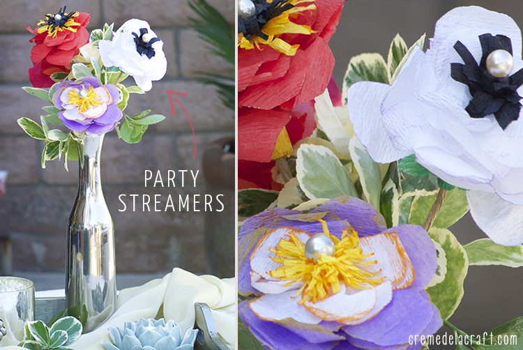 DIY Crepe Paper Flowers from Party Streamers