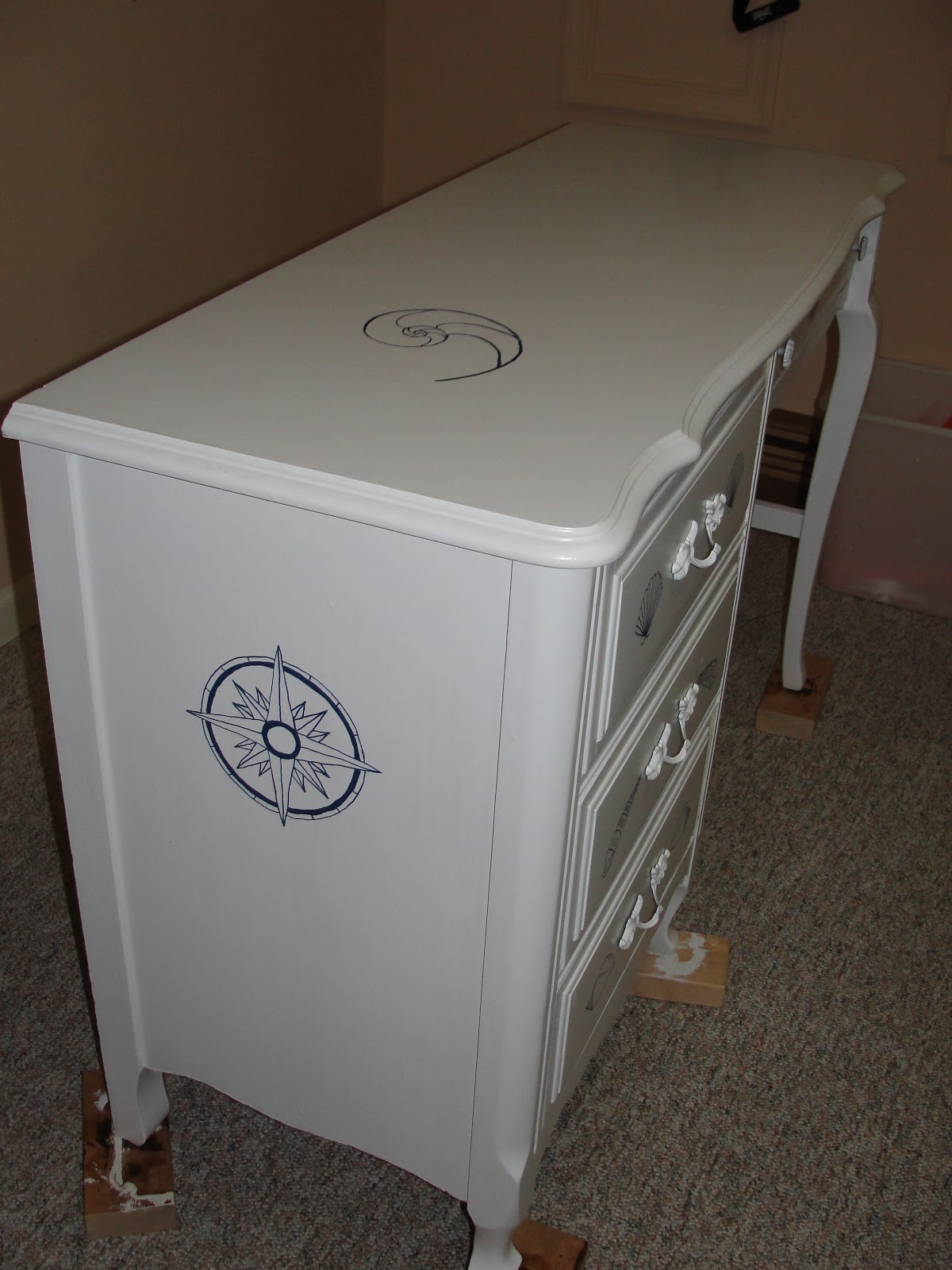 SECOND CHANCES Nautical Desk Revealed Craft Desk Makeover