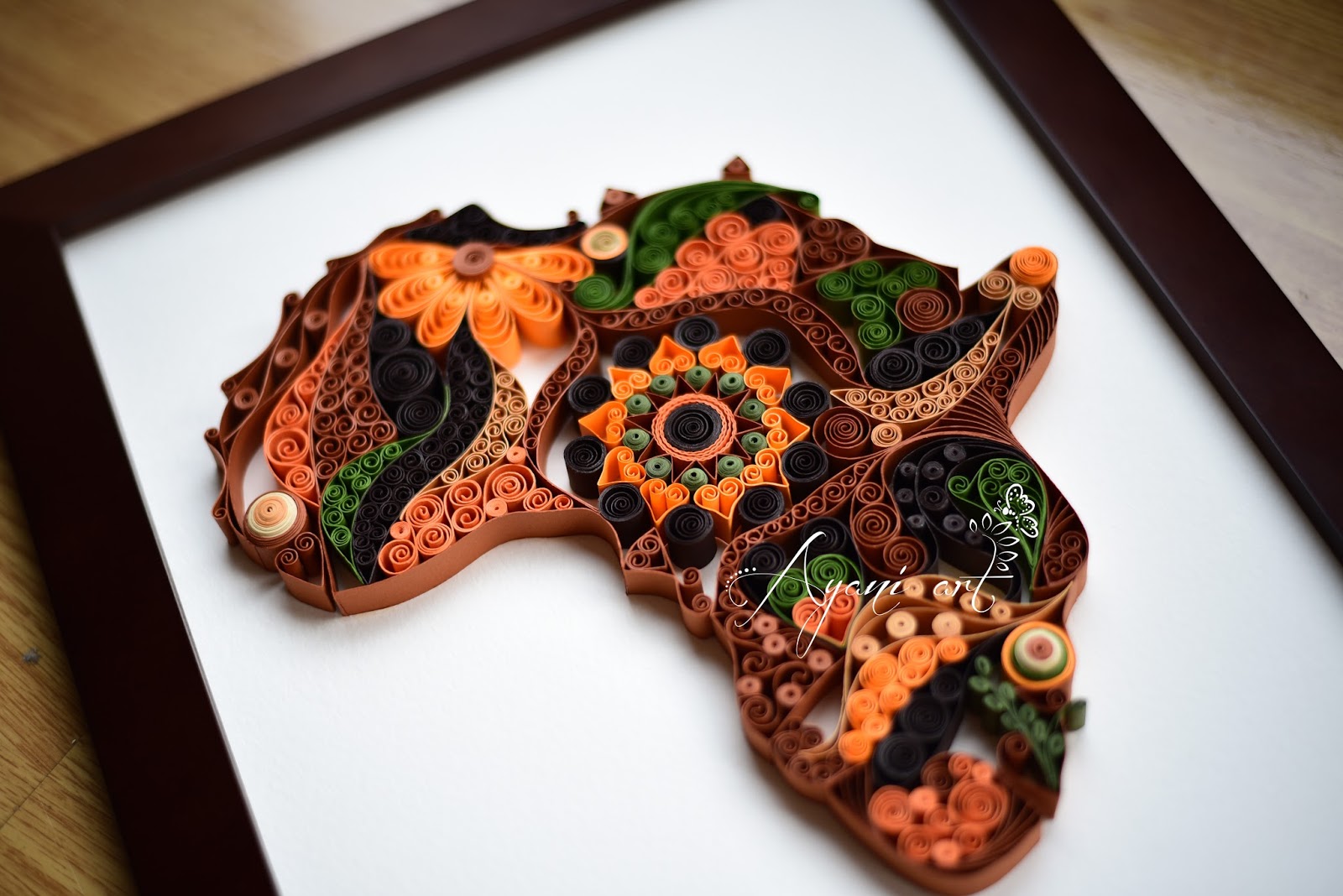 Ayani art Quilling Africa Map