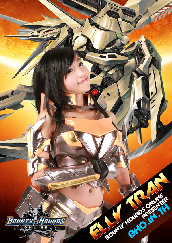 foto-menarik.blogspot.com - Aksi Elly Tran dalam Poster Game Bounty Hounds Online