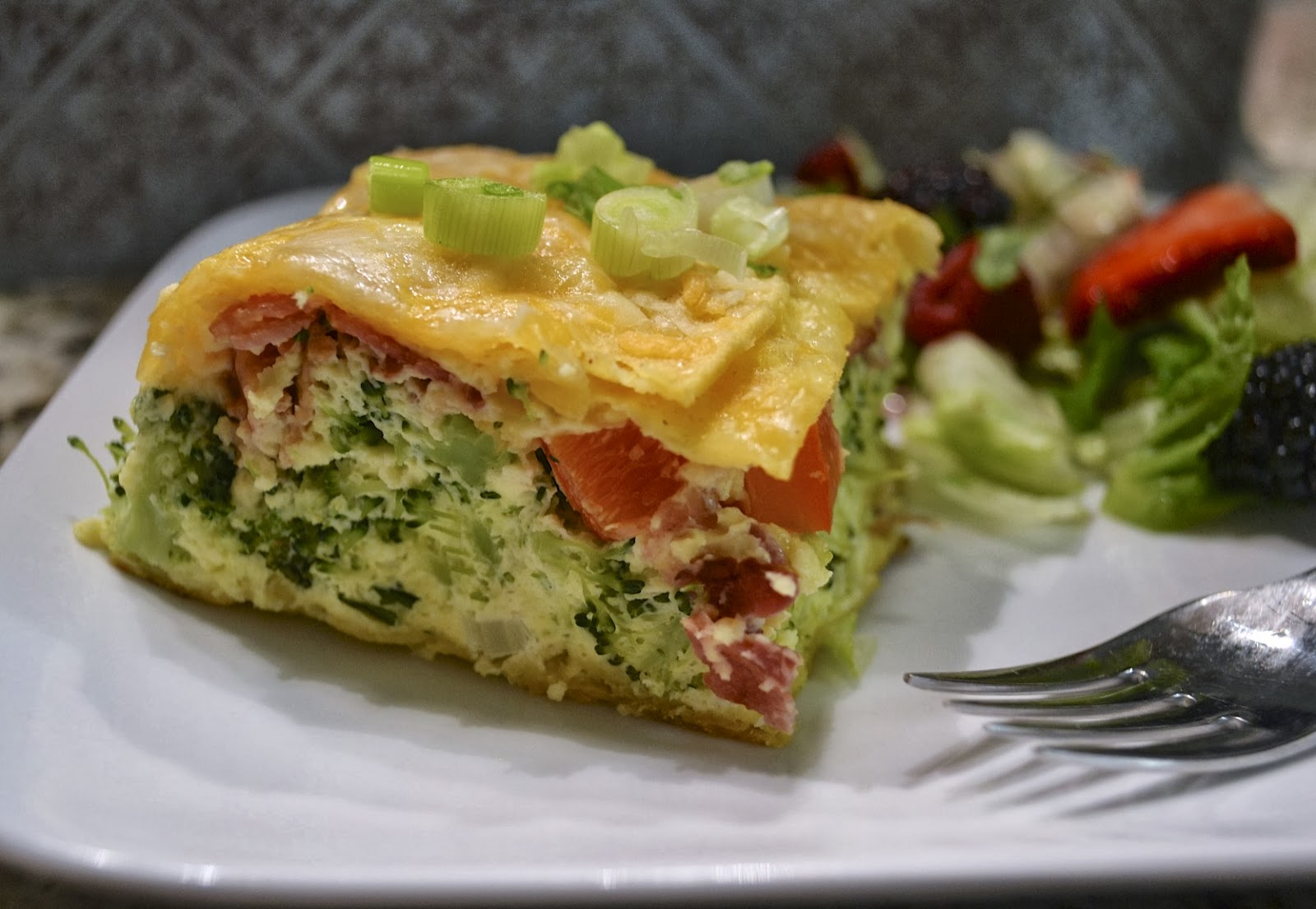 Boy Cheese Sandwich Egg, Bacon and Broccoli Bake