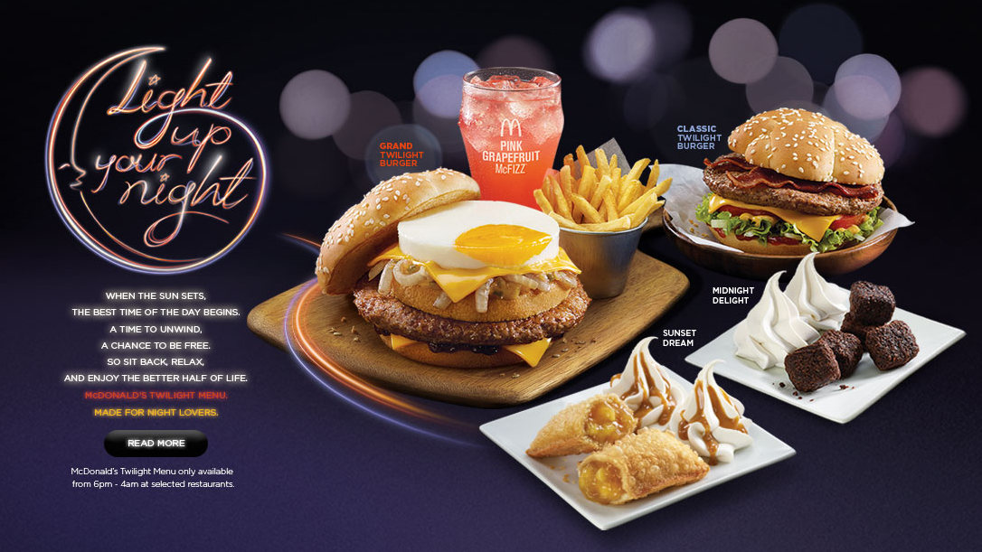 Around the World McDonald's Offering NighttimeOnly "Twilight" Menu in