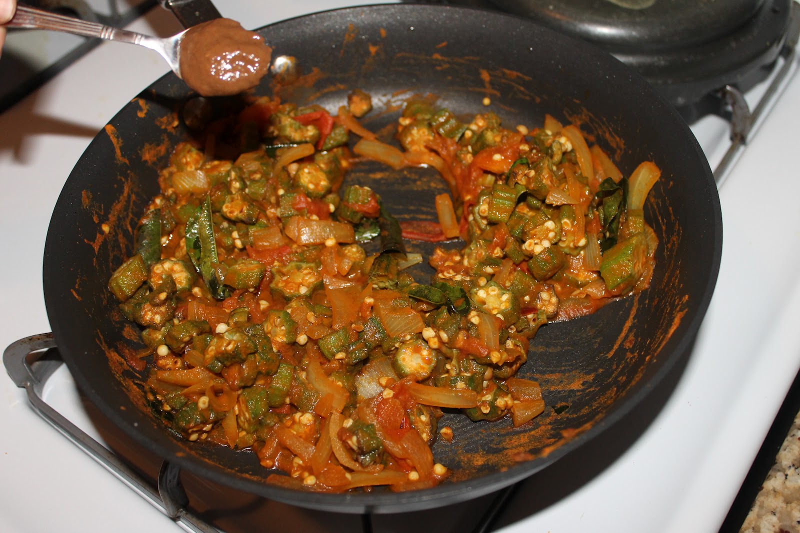 Okra Tamarind Curry South Indian Recipe.