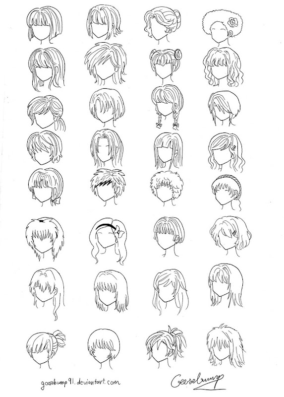 Learn Manga: Female Hair Styles by Naschi on DeviantArt