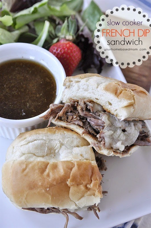 Slow Cooker French Dip Sandwiches from Your HomeBased Mom Slow Cooker