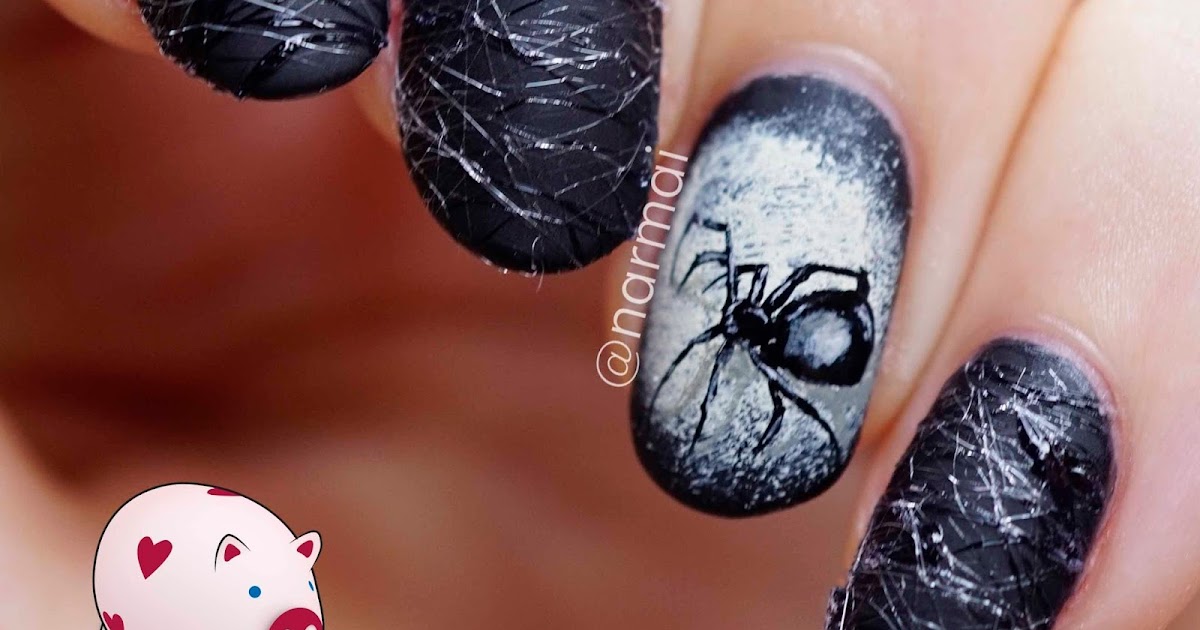 sugar spun spider nail art