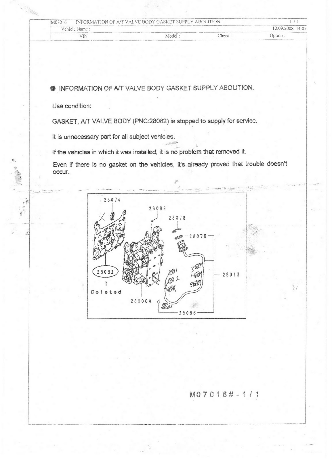KP Gasket Proton Waja Valve Body Gasket, Part 2