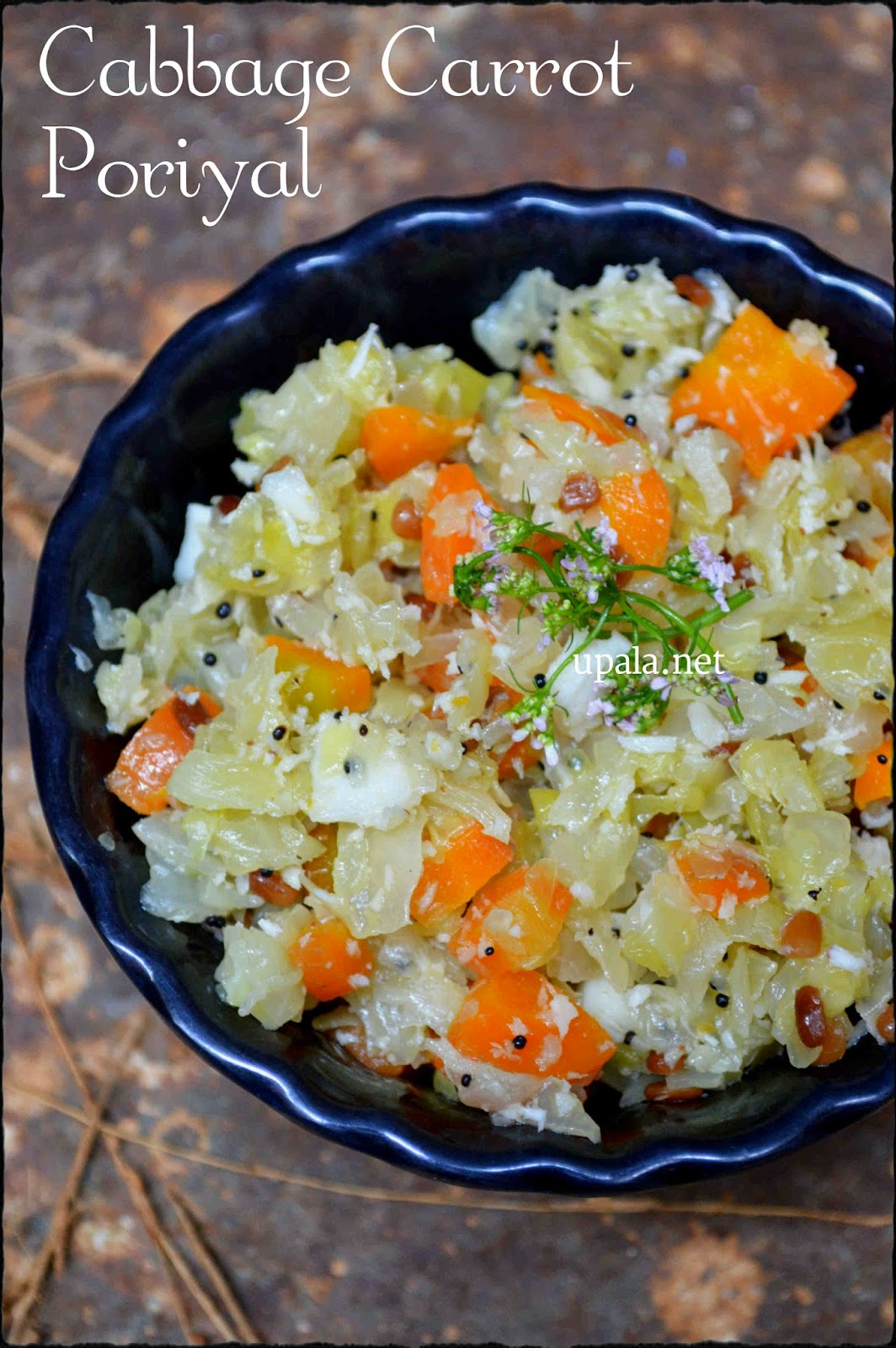Upala Cabbage Carrot poriyal