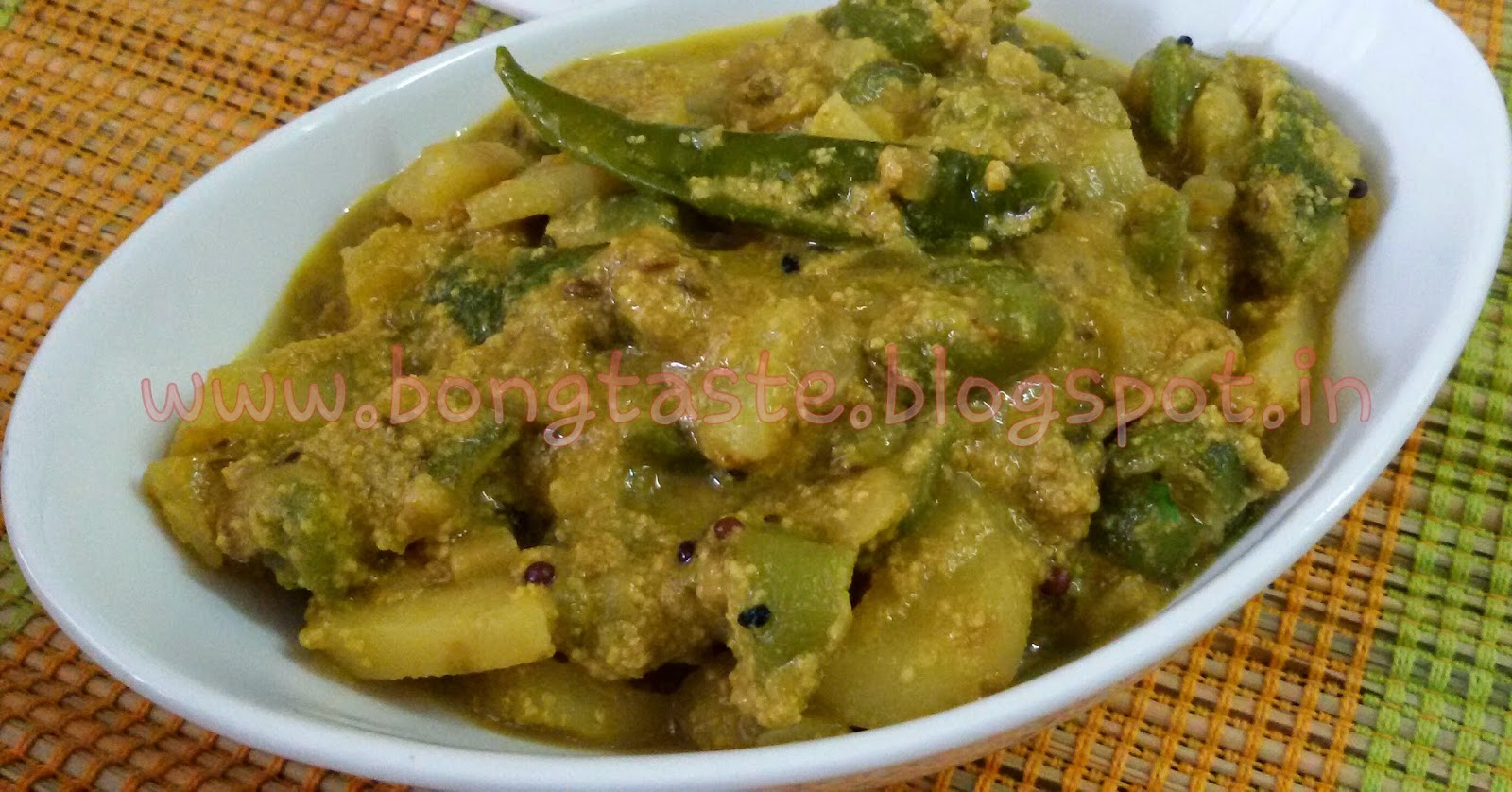 Bongtaste Jhinge Aloo Posto Or Ridgegourd Potato curry with Poppy