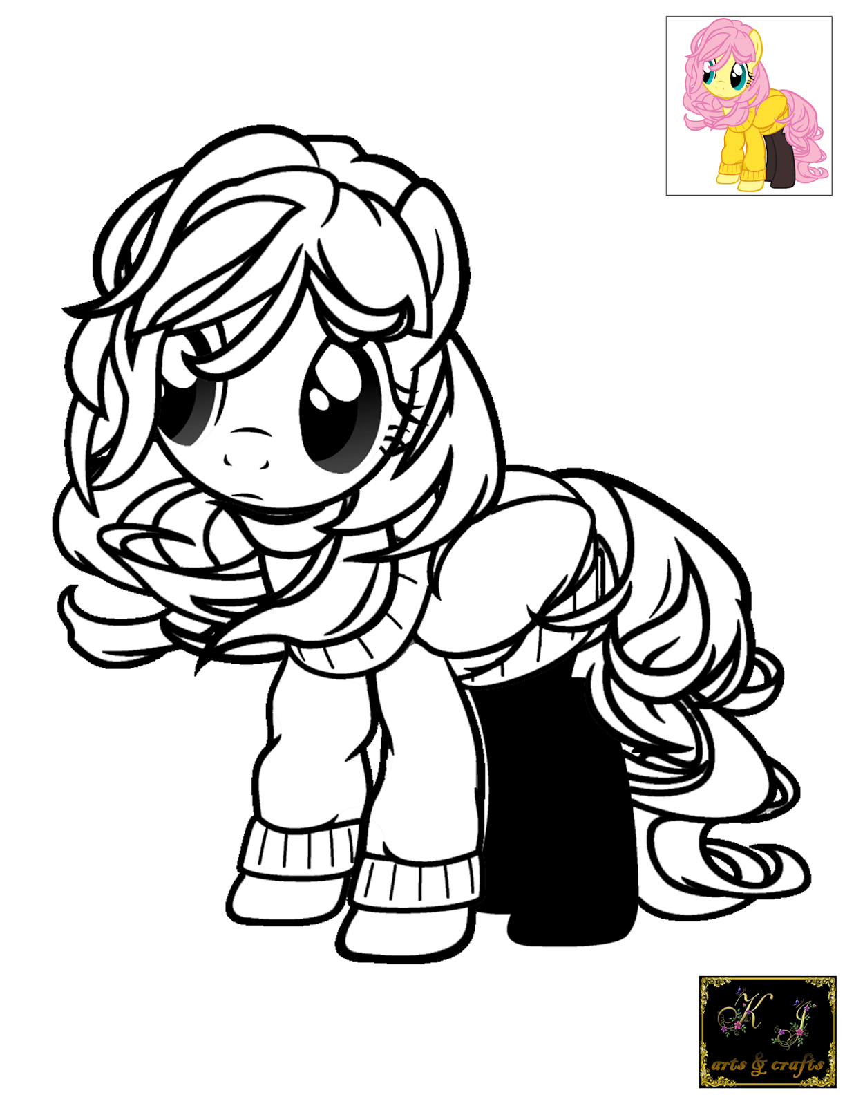 KJ Coloring Pages: Fluttershy