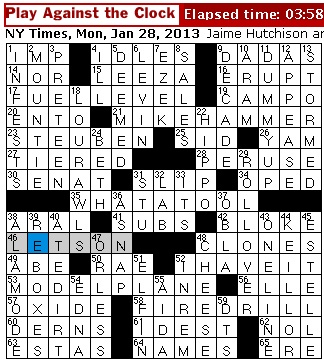 Rex Parker Does The Nyt Crossword Puzzle Biblical Name For Syria Mon 1 28 13 Big Name In Art Glass Against Property To Judge Countryside Sp Deathtrap Playwright Ira