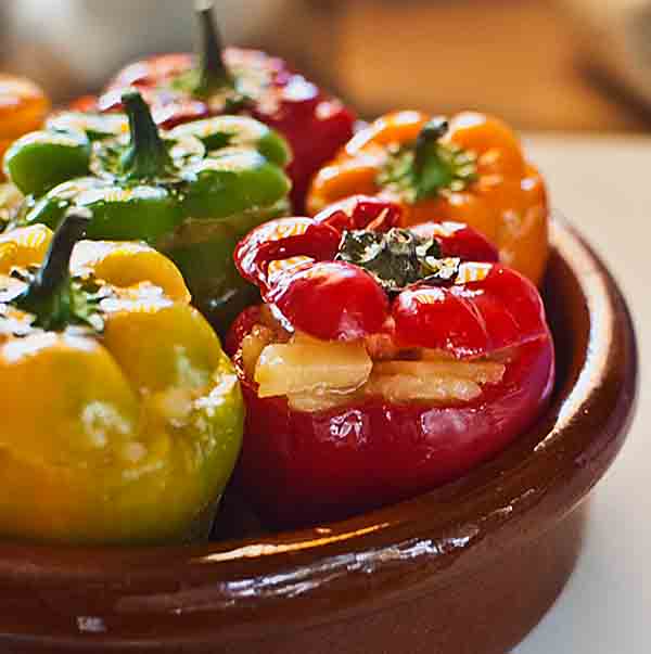 Pimientos rellenos de tortilla española Pimientos rellenos de tortilla española
