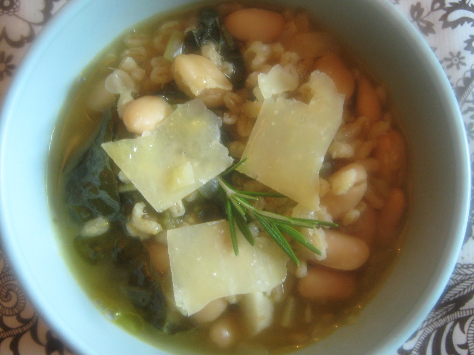 Rindy Mae White Bean and Barley Soup With Kale and Rosemary