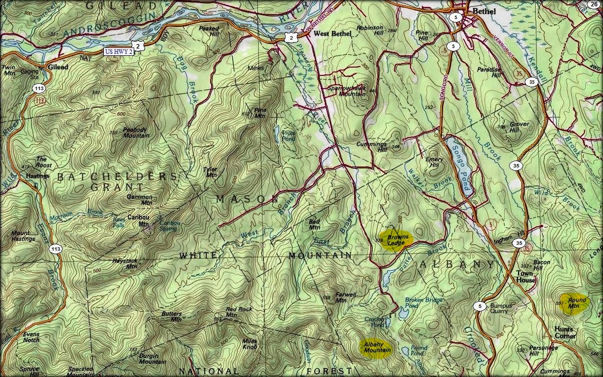 1HappyHiker 3 Hikes in Western Maine Albany Mtn; Round Mtn; Browns Ledge