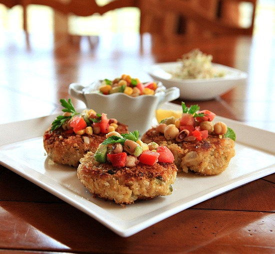 Crab Cakes with AvocadoCornBean Salsa RattlebridgeFarmRecipes