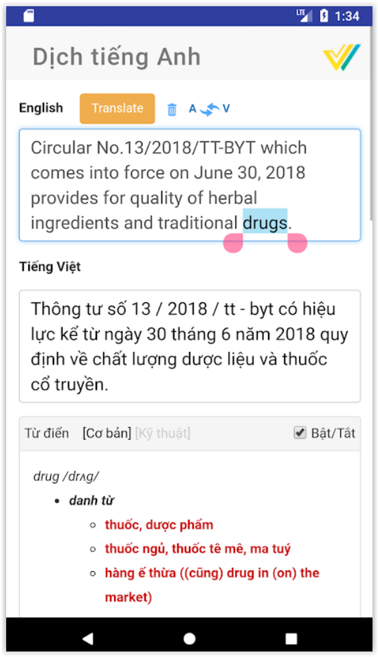 Translate English to Vietnamese
