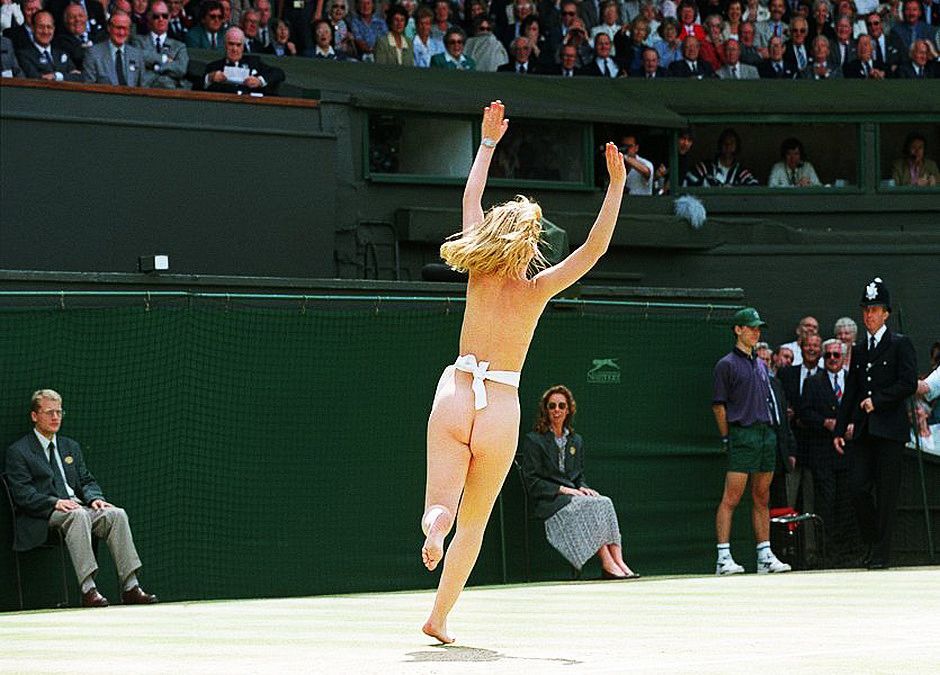 Classic sports story of the world players kiss streaker 