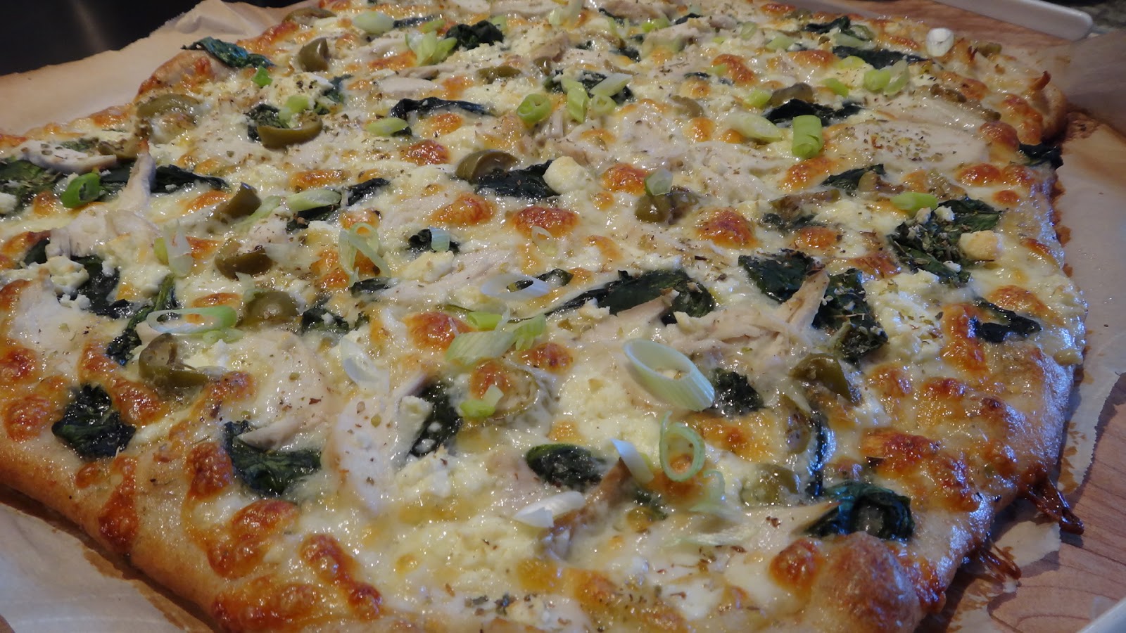 Lemon Chicken, Feta and Spinach Pizza