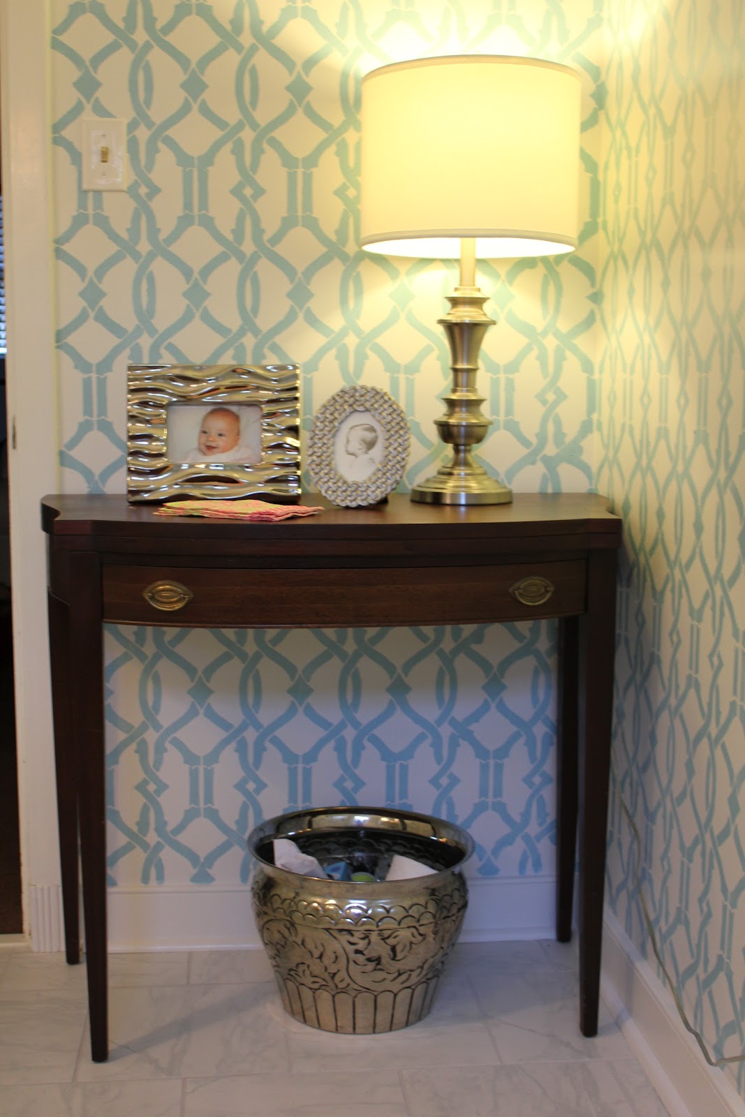 Westhampton DIY How to Stencil a Room / Powder Room Remodel