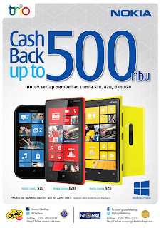Nokia Lumia 510/820/920 Diskon Hingga 500 Ribu di Global Teleshop