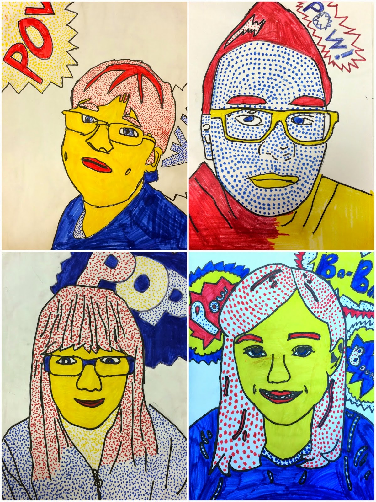 art eat tie dye repeat 6th grade roy lichtenstein self portraits