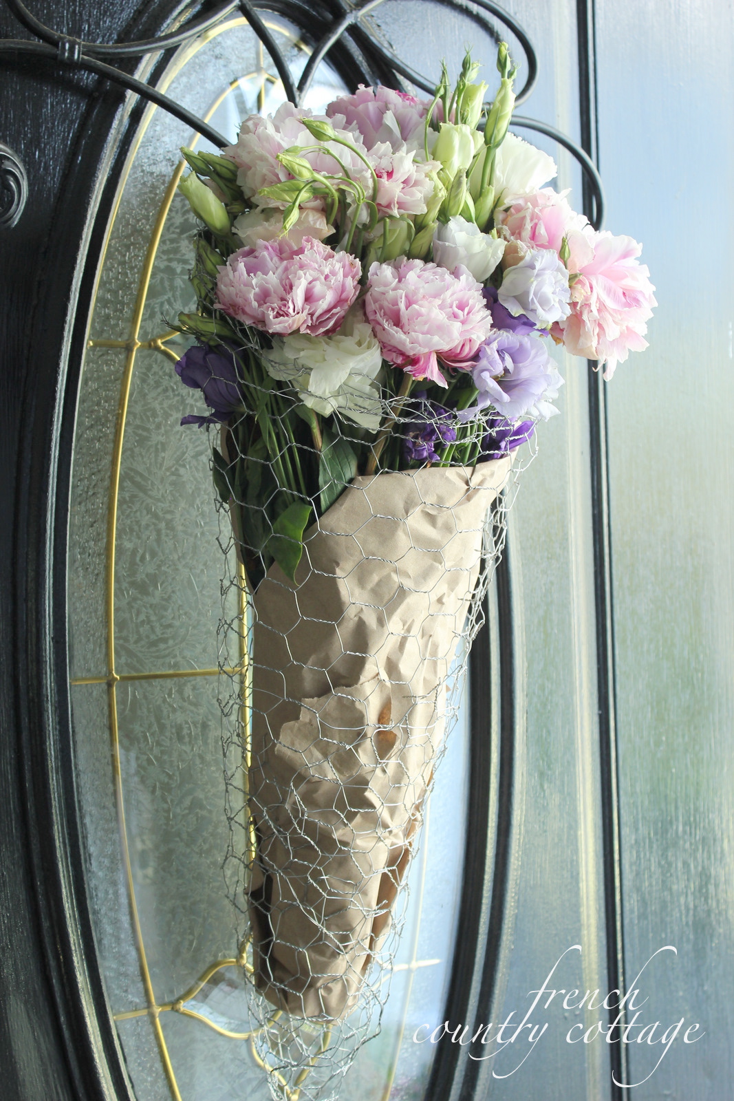 DIY Wire flower basket FRENCH COUNTRY COTTAGE