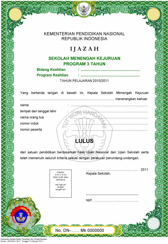 Pengisian Blangko Ijazah 2011 Ich Liebe Dich Pengisian Blangko Ijazah 2011 Ich Liebe Dich